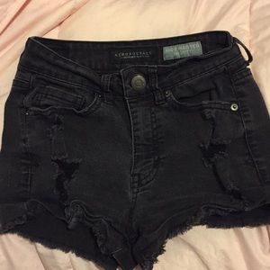 black aeropostale jean shorts